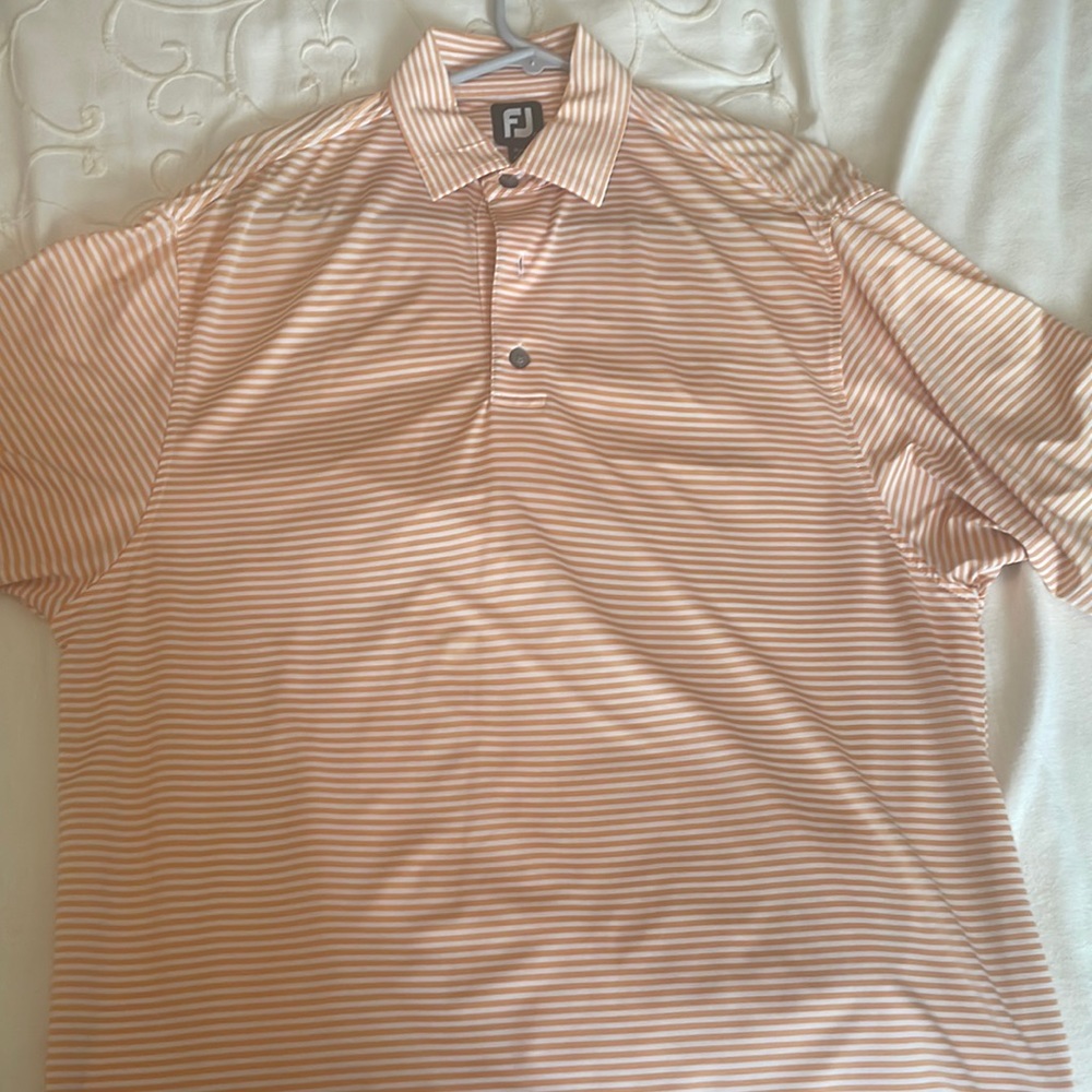 Men’s Footjoy Striped Shirt Orange